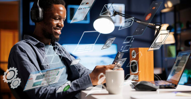 business-person-using-laptop-multitasking-finish-daily-startup-tasks_482257-83416