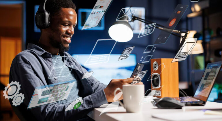 business-person-using-laptop-multitasking-finish-daily-startup-tasks_482257-83416